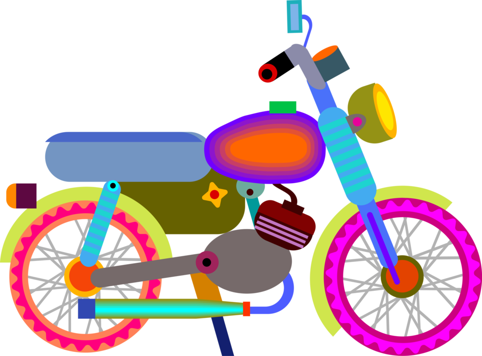 Vector Illustration of Motorcycle or Motorbike Motor Vehicle