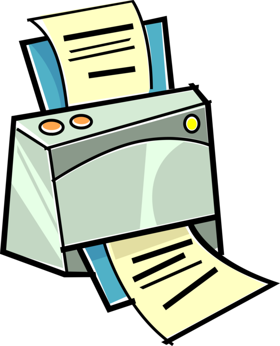 Vector Illustration of Fax Facsimile Telephonic Transmission Device