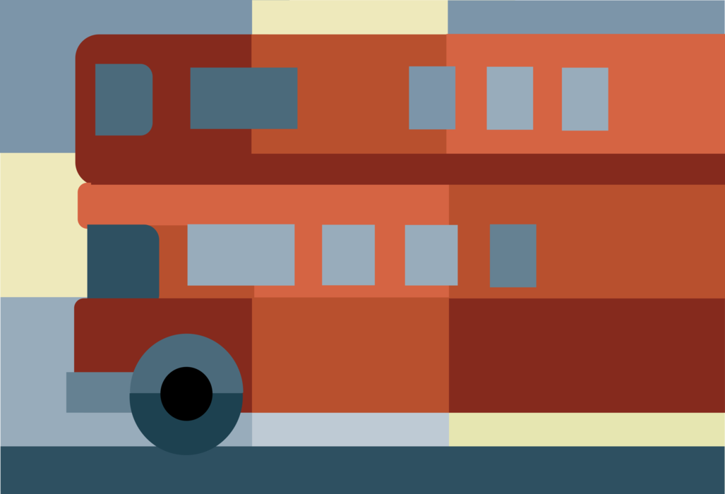 Vector Illustration of Double-Decker Public Transport Passenger Bus used in United Kingdom