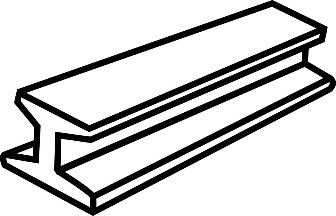 Vector Illustration of Rolled Steel Joist I-Beam used in Building Construction