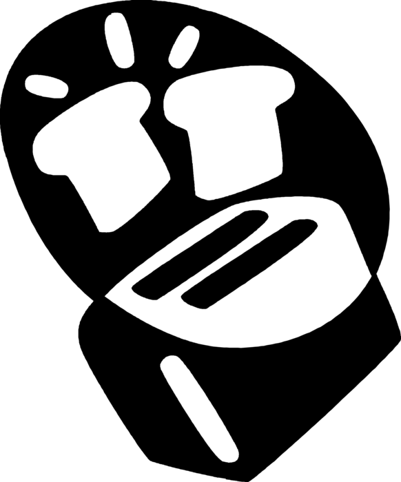 Vector Illustration of Small Electric Kitchen Appliance Toaster or Toast Maker 