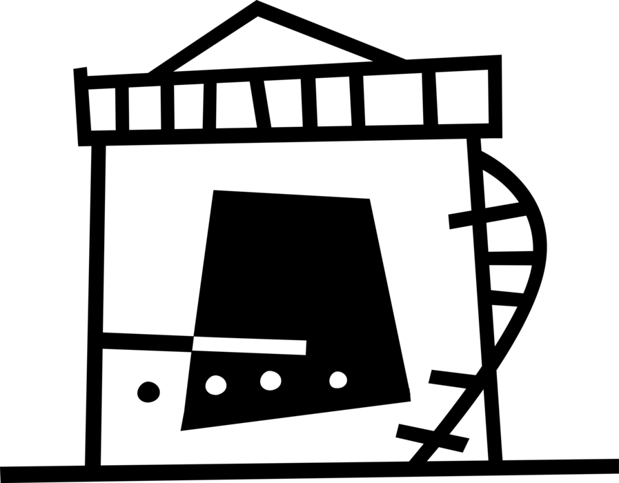 Vector Illustration of Fossil Fuel Gas and Oil Energy Industry Gasoline Petroleum Storage Tank