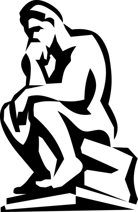 Vector Illustration of Auguste Rodin French Sculptor Father of Modern Sculpture, The Thinker