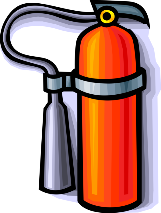 Vector Illustration of Handheld Cylindrical Fire Extinguisher used to Extinguish or Control Small Fires