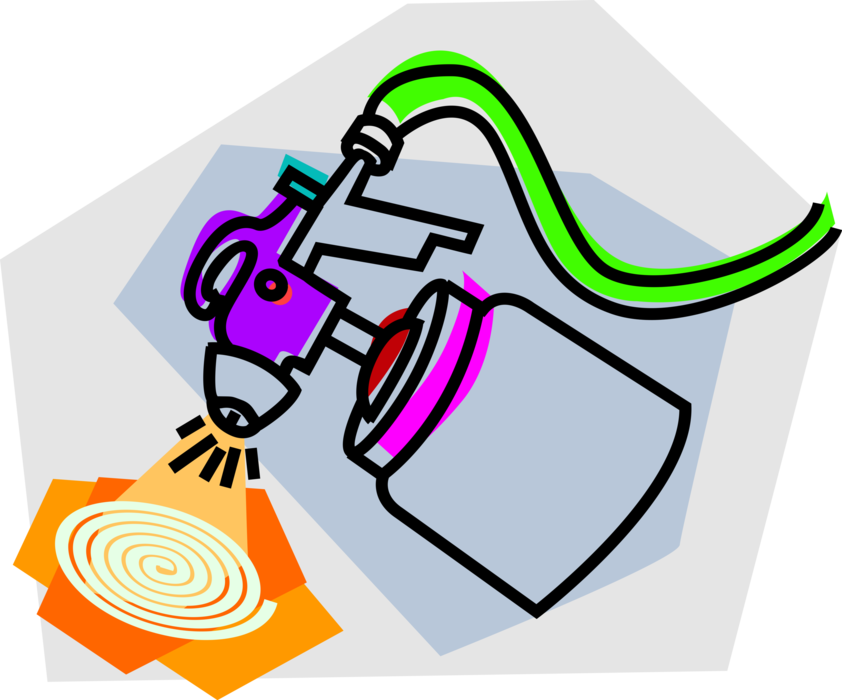 Vector Illustration of Airbrush Air-Operated Venturi Tool Sprays Paint