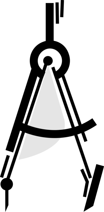 Vector Illustration of Measurement Compass used in Geometry, Navigation and Drafting