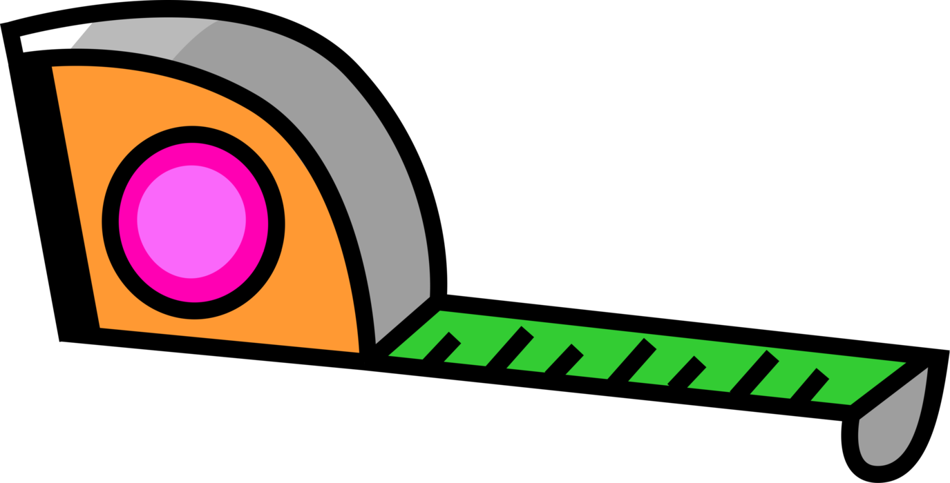 Vector Illustration of Tape Measure or Measuring Tape Flexible Ruler with Linear-Measurement Markings