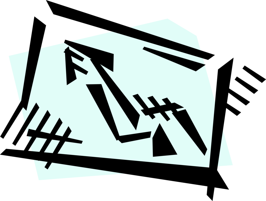 Vector Illustration of Direction Arrow on Traffic Street Road Sign