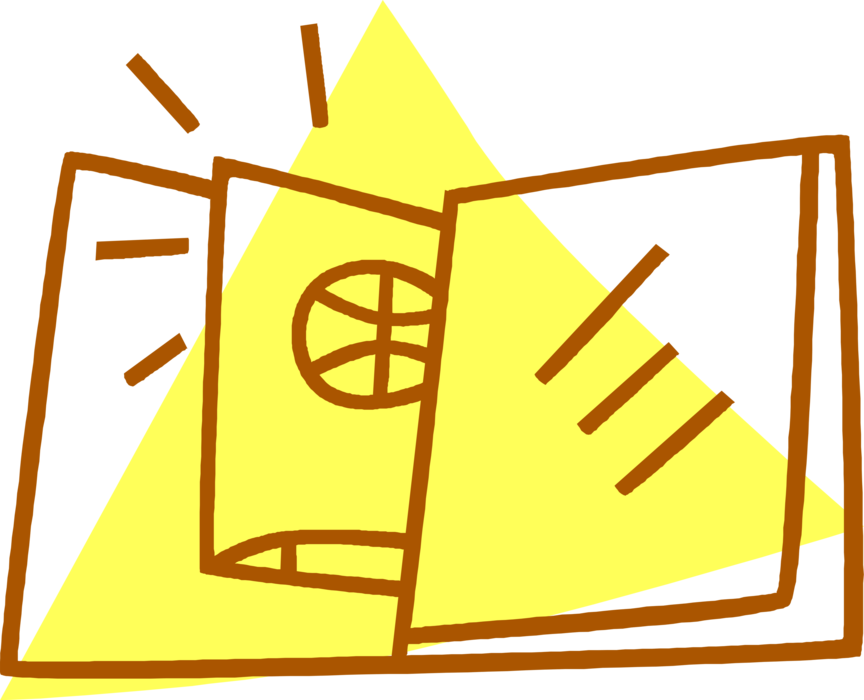 Vector Illustration of Passport and Stamped Visa Identification for International Travel