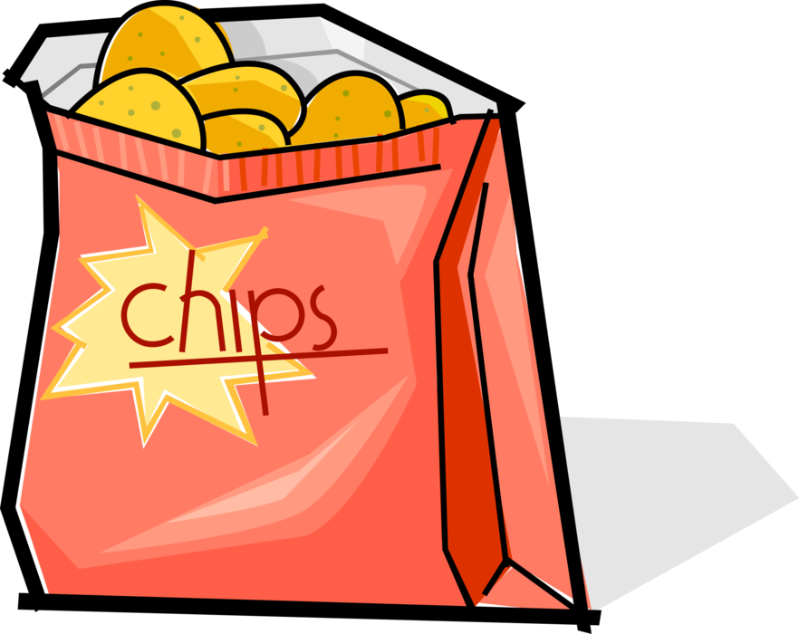 Illustration of potato chips in a bag - Stock Illustration [58049863] -  PIXTA