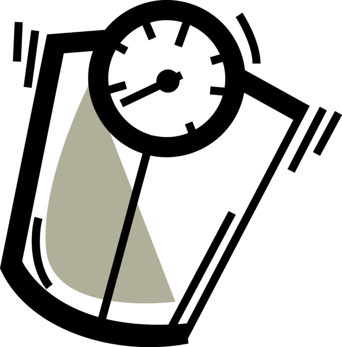 Vector Illustration of Bathroom Weigh Scale Force-Measuring Device for Weight Measurement