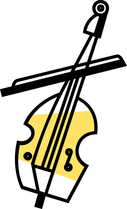 Vector Illustration of Cello Bowed String Musical Instrument