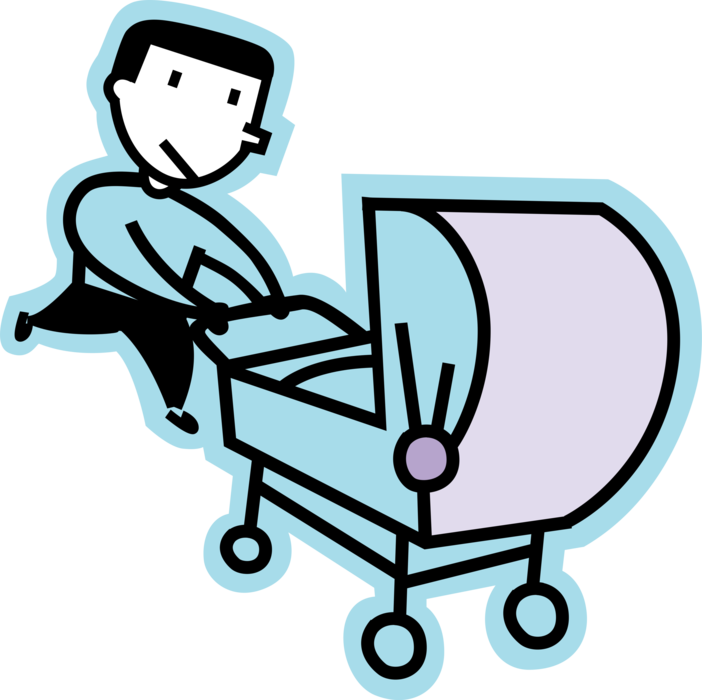 Vector Illustration of Newborn Infant Baby Pram Carriage Stroller