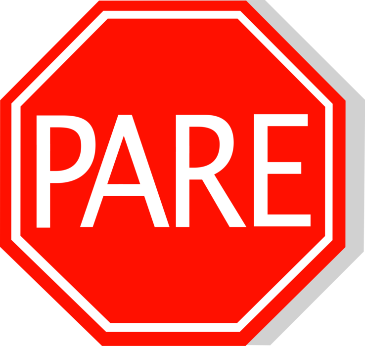 Vector Illustration of Brazilian Traffic Stop Sign to Notify Motorists to Stop Before Proceeding