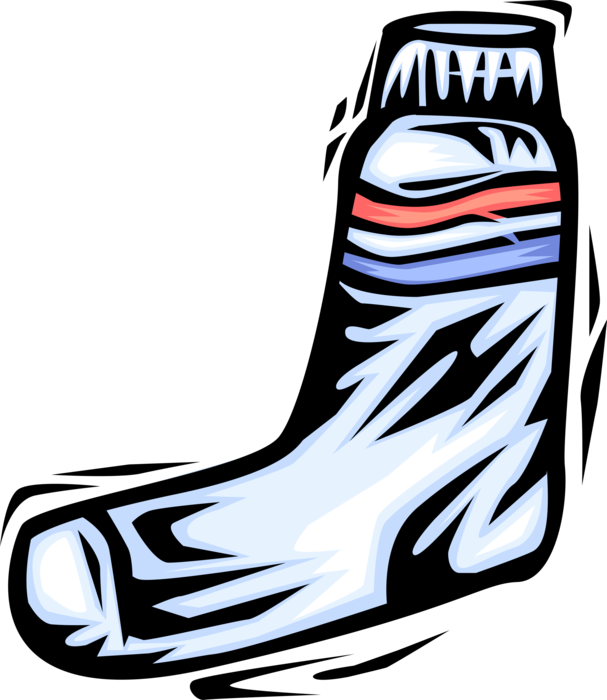 Vector Illustration of Sock Clothing Apparel Item Worn on Feet