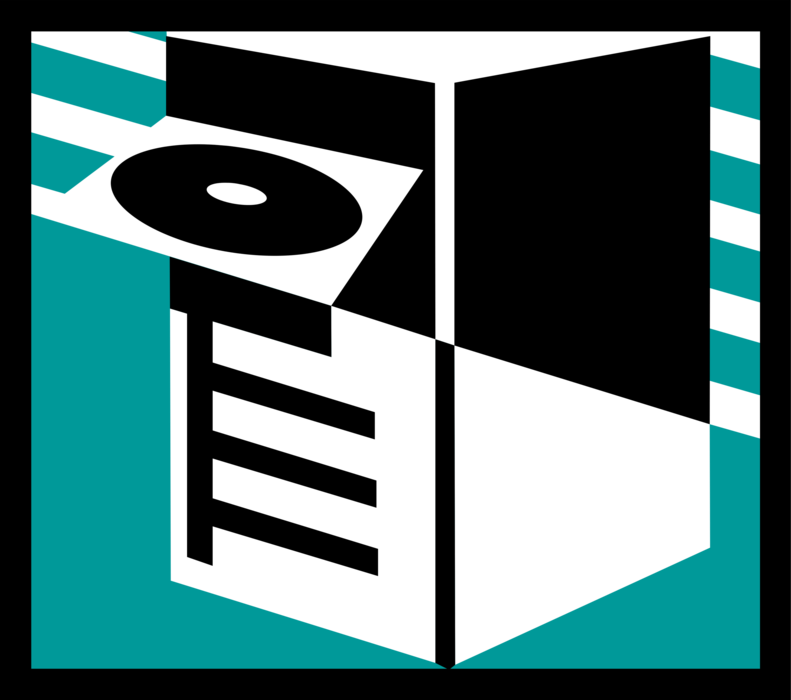 Vector Illustration of Central Processing Unit CPU Personal Desktop Computer System 