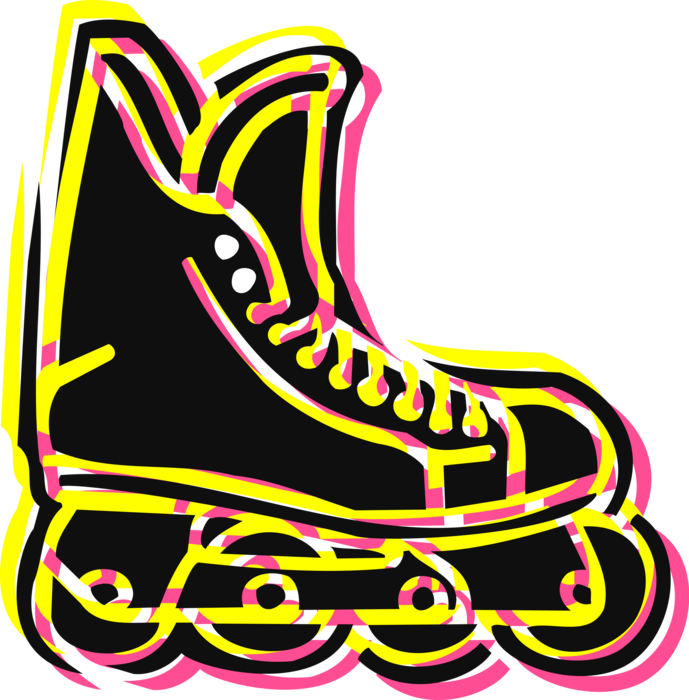 Vector Illustration of Rollerblade Inline Rollerblading Skates