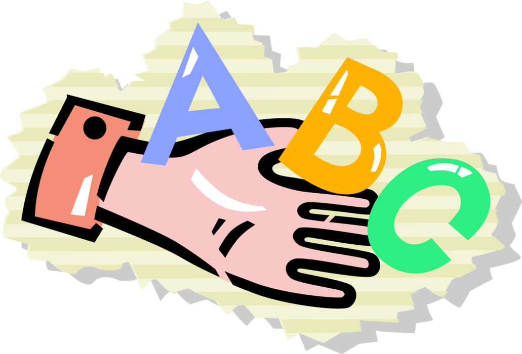 Vector Illustration of Pedagogical Academic Educational Learning Alphabet ABC
