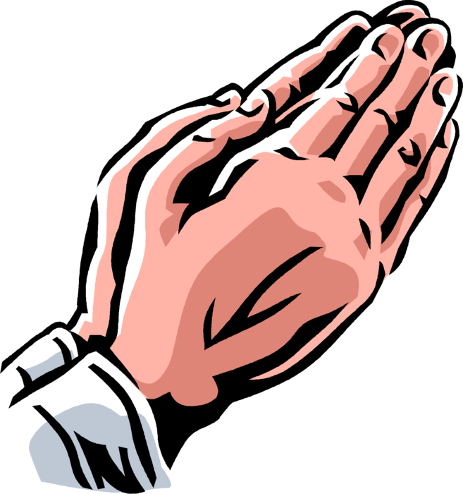Vector Illustration of Christian Praying Hands in Prayer