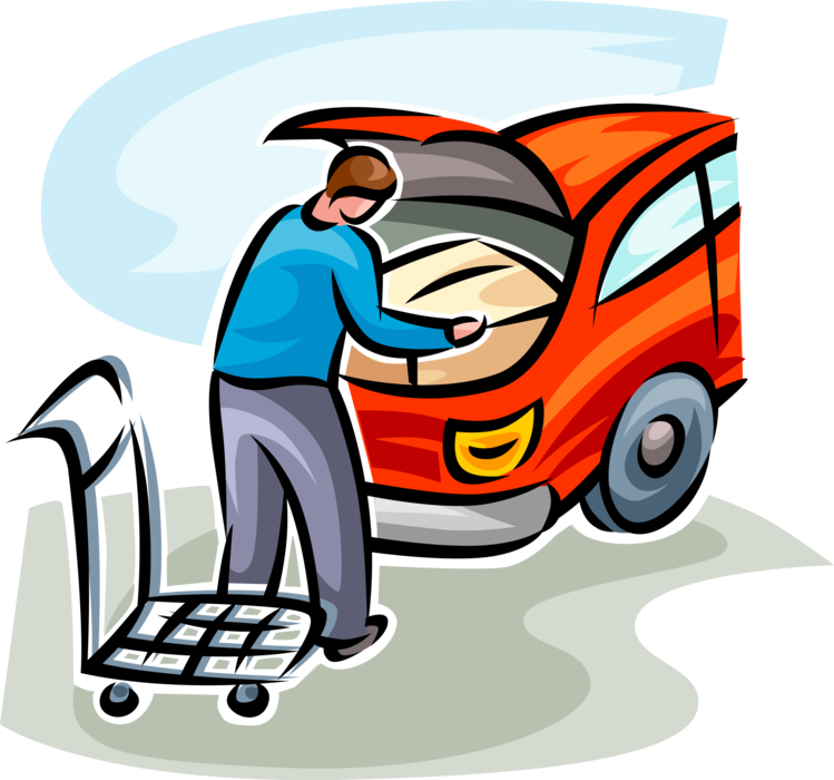 Люди грузят PNG. Клипарт коробки валятся из кузова. Loading car. Loading a car verb.