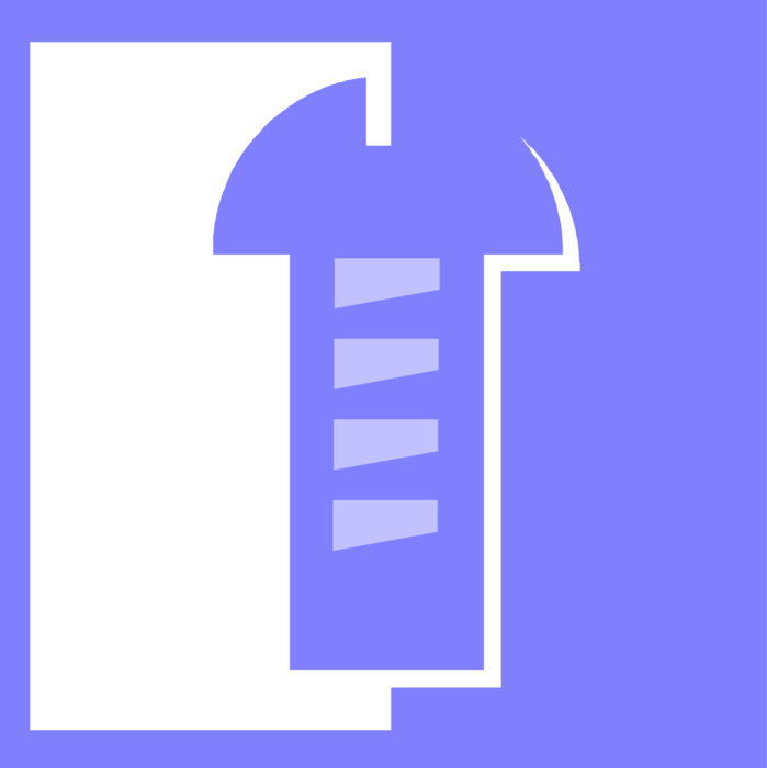 Vector Illustration of Screw Threaded Fastener used in Woodworking or Construction