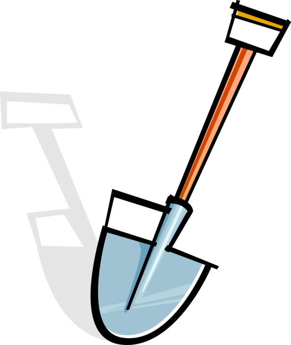 Vector Illustration of Shovel Tool for Digging and Lifting used in Construction, Gardening and Agriculture