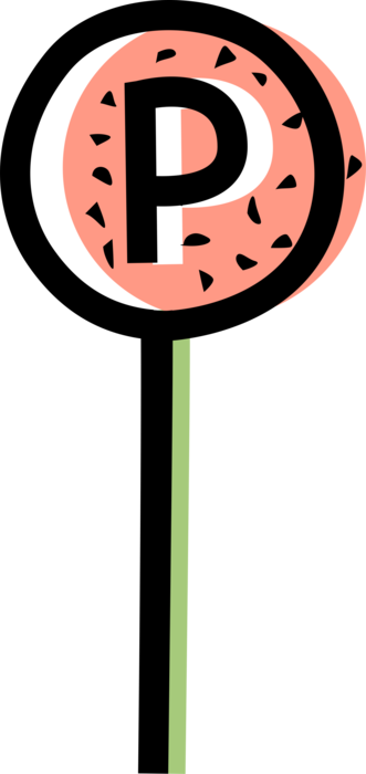 Vector Illustration of Vehicular Traffic Parking Street Sign Road Sign