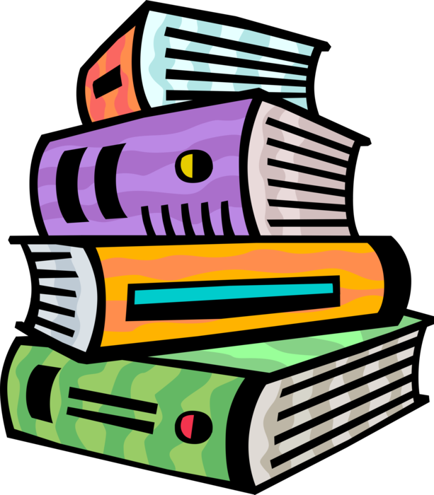 Vector Illustration of Stack of Schoolbook Textbook Books