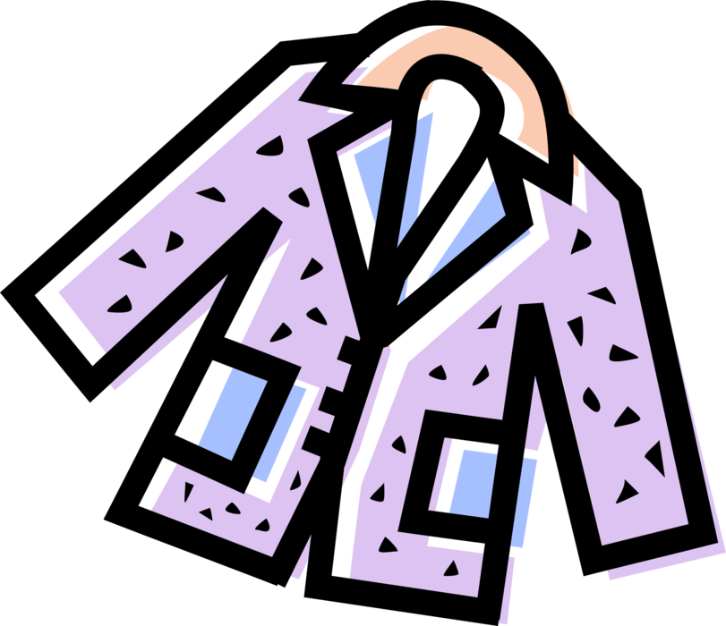 Vector Illustration of Clothing Apparel Jacket Coat Garment with Collar, Sleeves and Pockets