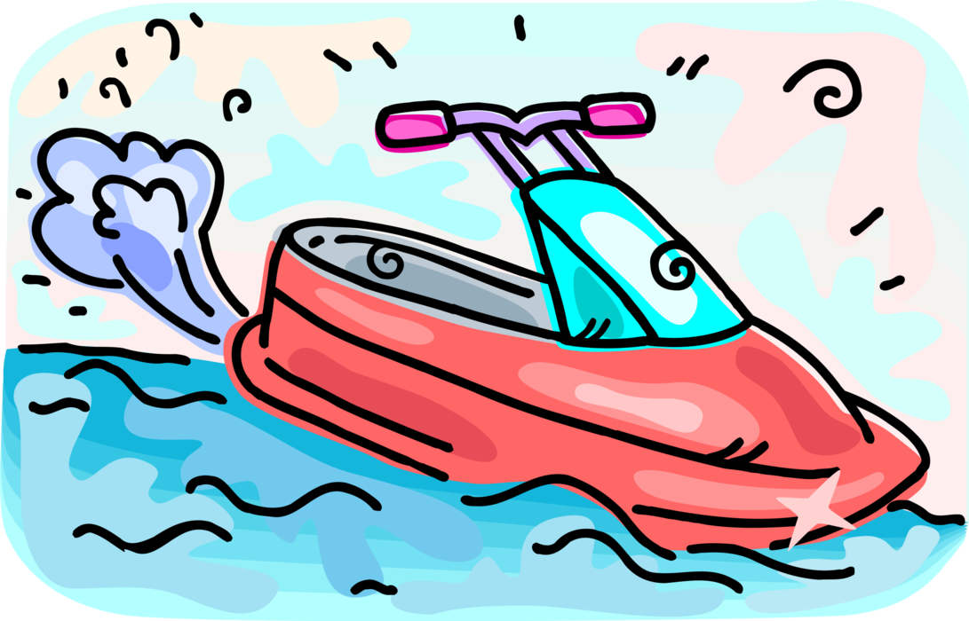 Vector Illustration of Personal Watercraft Water Sports Sea-Doo Jet Ski