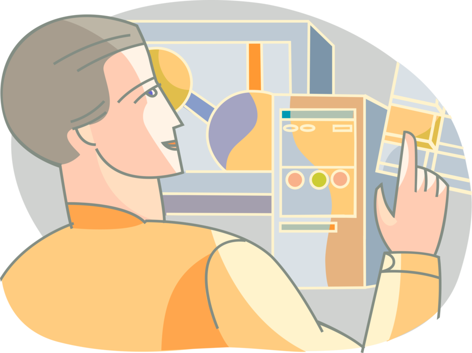 Vector Illustration of Scientist Researcher Analyzes Chemistry Science Chemical Compound Molecular Formula