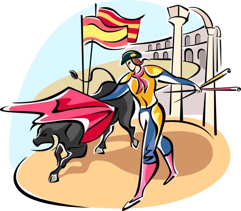 Vector Illustration of Spanish Matador Bull Fighter