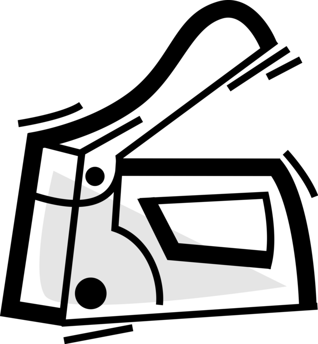 Vector Illustration of Staple Gun or Powered Stapler Hand-Held Machine