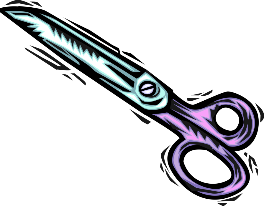 Vector Illustration of Scissors Hand-Operated Shearing Tools