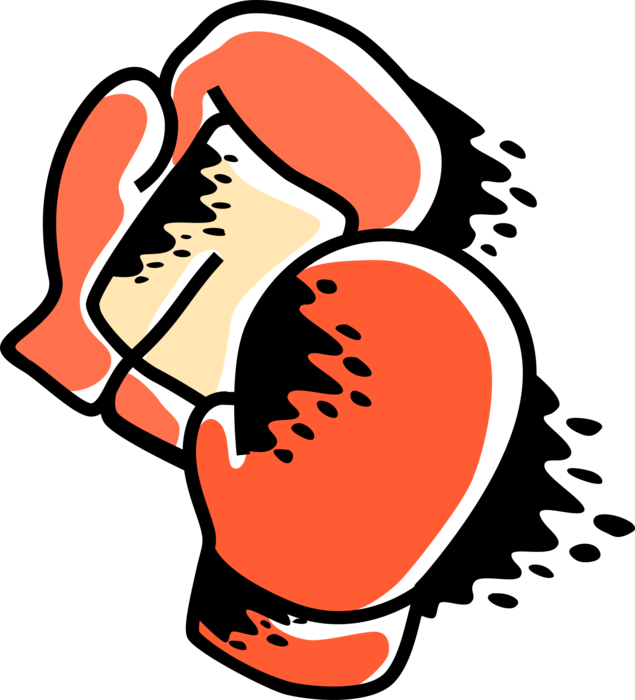 Vector Illustration of Prize Fighting Boxing Glove Cushioned Glove Worn By Boxers and Fighters