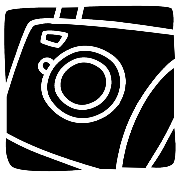 Vector Illustration of Optical Photography Camera Captures Photographic Images