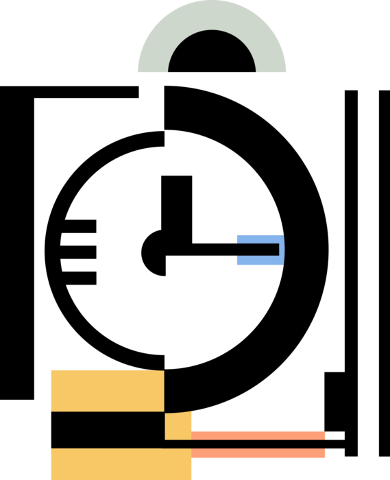 Vector Illustration of Clock Measures, Records, Indicates, Keeps and Co-ordinates Time