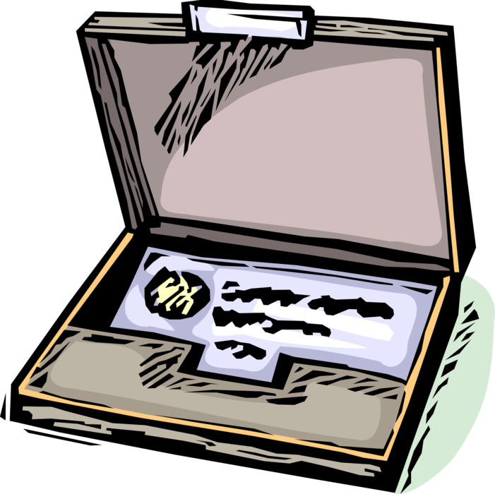 Vector Illustration of Briefcase or Attaché Portfolio Case Carries Documents