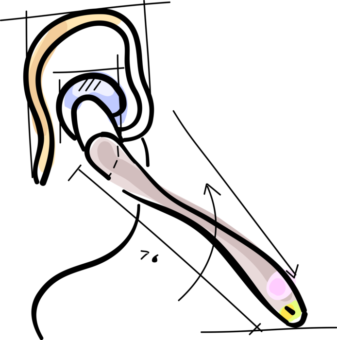 Vector Illustration of Listening Device Headphones Earspeakers or Earphones and Microphone