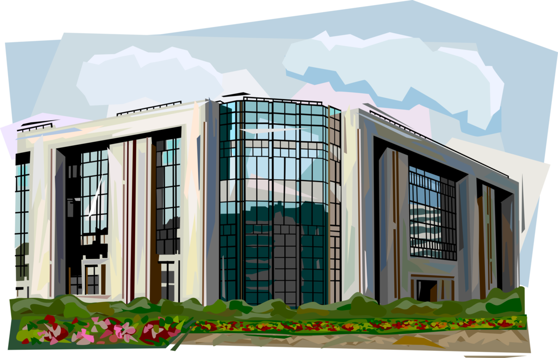 Vector Illustration of Council of the European Union Building, Brussels, Belgium