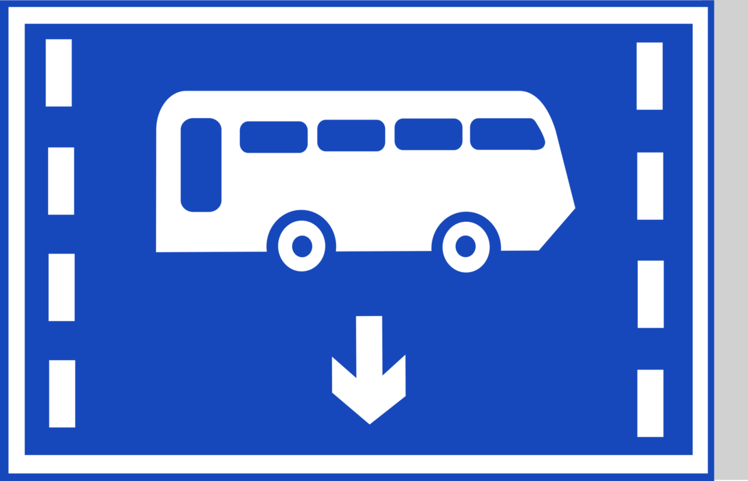 Vector Illustration of European Union EU Traffic Highway Road Sign, Bus Lane
