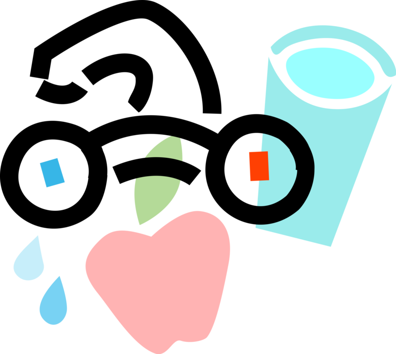 Vector Illustration of Sink Faucet Tap, Apple Fruit and Water Glass Cup Vector Illustration of Sink Faucet Tap, Apple Fruit and Water Glass Cup