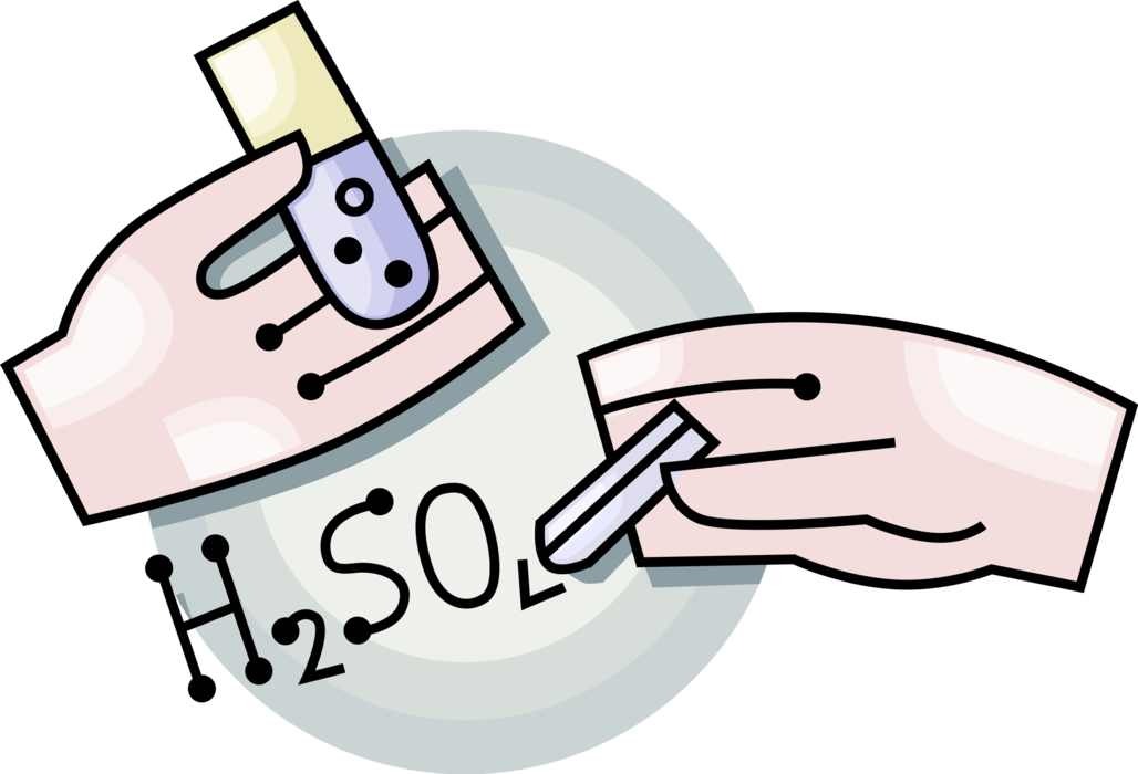 Vector Illustration of Hand Writes Molecular Chemistry Formula H2SO4 for Sulfuric Acid with Chalk