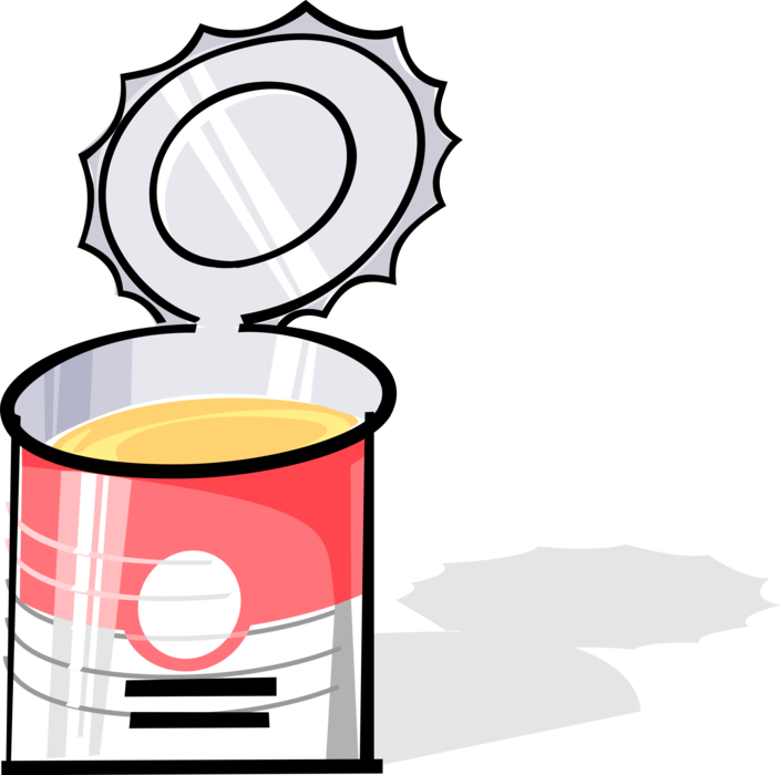 Vector Illustration of Tin Can of Prepared Soup Food