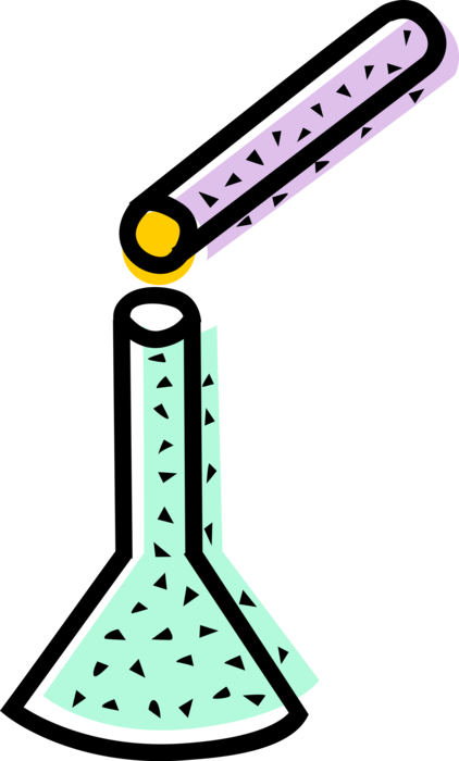 Vector Illustration of Laboratory Science Glassware Beaker Flask and Test Tube