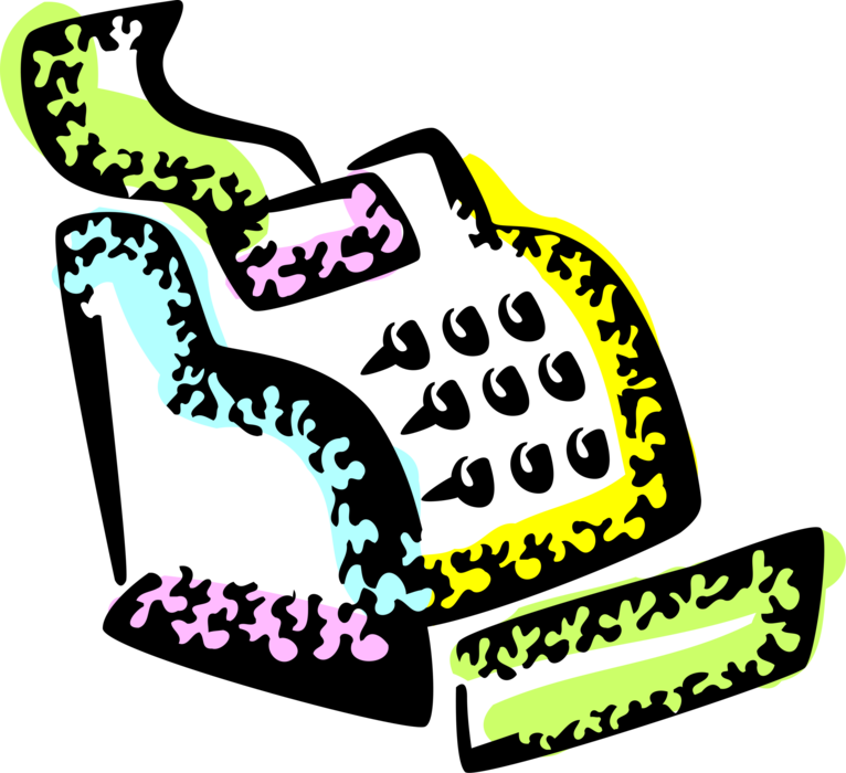 Vector Illustration of Cash Register for Registering and Calculating Retail Sales Transactions