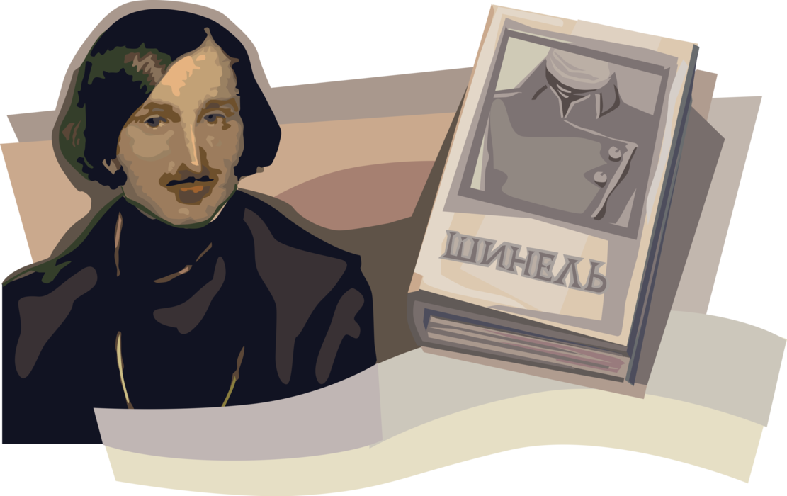 Vector Illustration of Nikolay Gogol, Russian Dramatist, Novelist, Short Story Writer