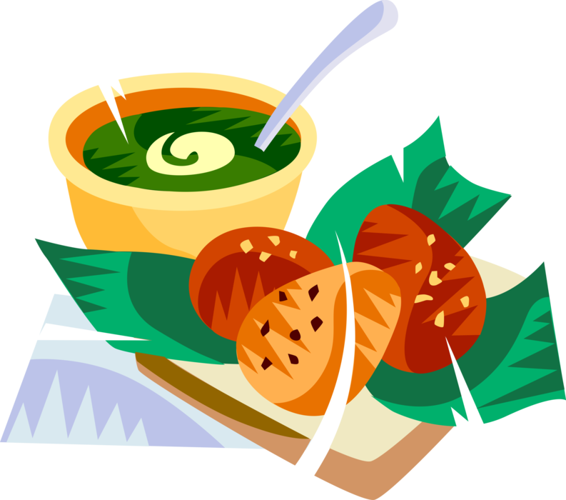 Vector Illustration of Acaraje, Brazilian Deep Fried Black Eye Pea Cakes