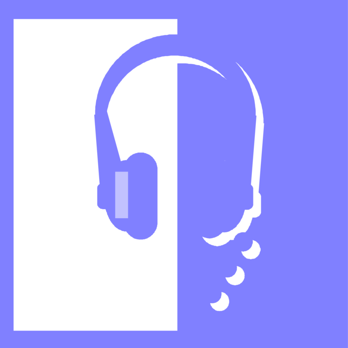Vector Illustration of Listening Device Headphones Earspeakers or Earphones