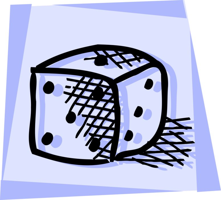 Vector Illustration of Dice used in Pairs in Casino Games of Chance or Gambling